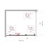 Душевой угол BelBagno Uno 195 AHF 31 1100x900 хром, прозр.стекло 