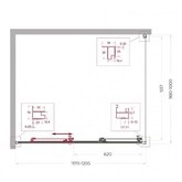 Душевой угол BelBagno Uno 195 AHF 31 1200x1000 черный матовый, прозр.стекло 