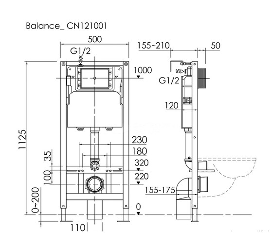 Инсталляция для унитаза Ceramicanova Balance