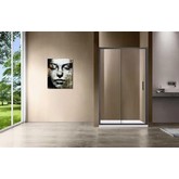 Душевая дверь Vincea Garda 145 см  оружейная сталь, стекло прозрачное