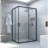 Душевой угол Vegas Glass ZA-F NOVO 1100x950 черный матовый, прозр.стекло