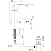 Смеситель для раковины Jacob Delafon Symbol E72680-CP с д/к