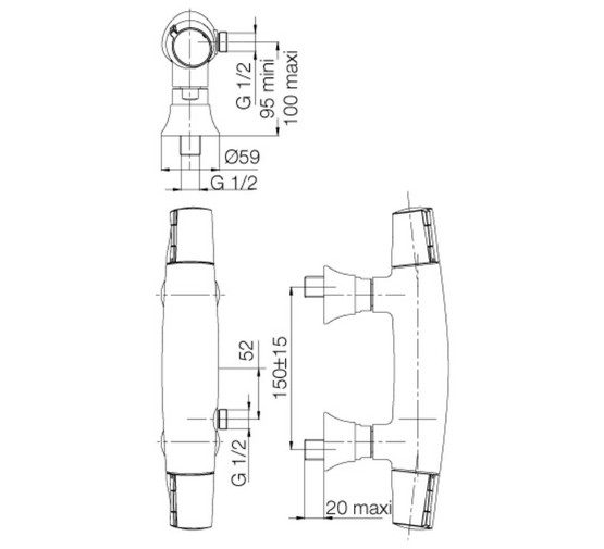 Смеситель для душа Jacob Delafon Symbol E71683-CP термостат