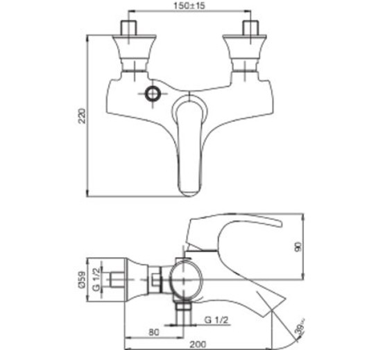 Смеситель для ванны Jacob Delafon Symbol E71680-CP