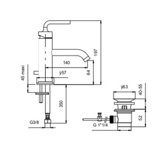 Смеситель для раковины Jacob Delafon Purist E14402-4A-CP с д/к