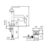 Смеситель для раковины Jacob Delafon Purist E14402-4A-CP с д/к