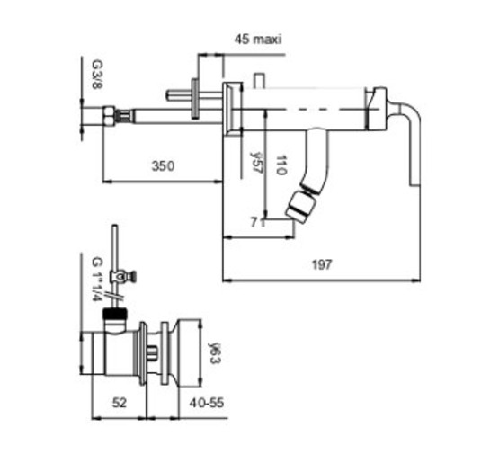 Смеситель для биде Jacob Delafon Purist E14434-4A-CP