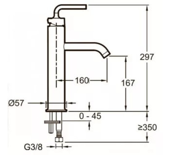 Смеситель для раковины Jacob Delafon Purist E14404-4A-CP