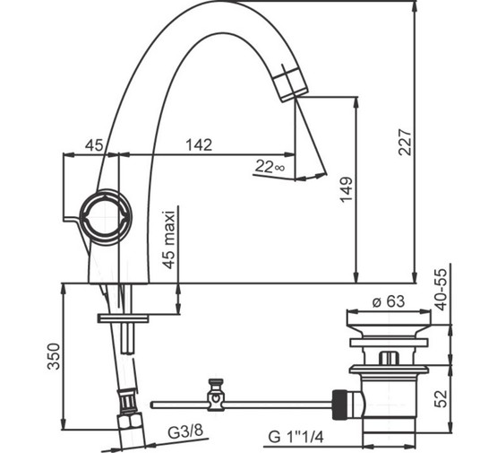 Смеситель для раковины Jacob Delafon Elevation E18870-CP с д/к