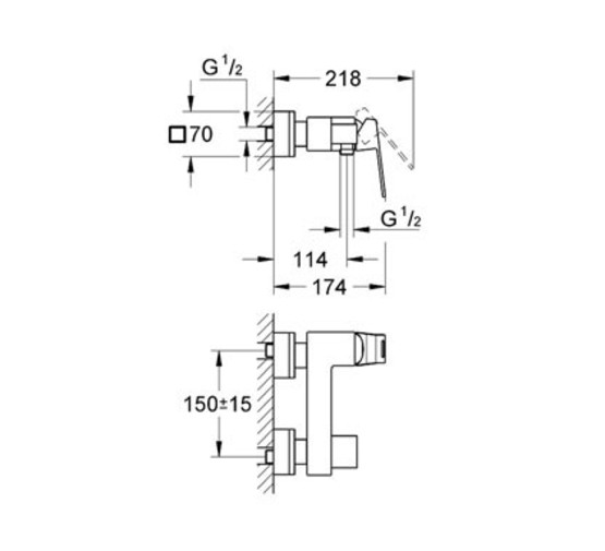 Смеситель для душа GROHE Eurocube 23145000