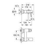 Смеситель для ванны GROHE Eurocube  23140000