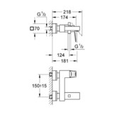 Смеситель для ванны GROHE Eurocube  23140000