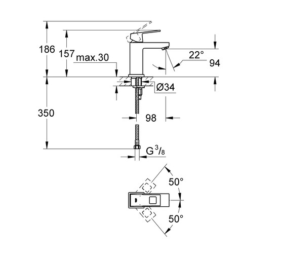 Смеситель для раковины Grohe Eurocube  23132000