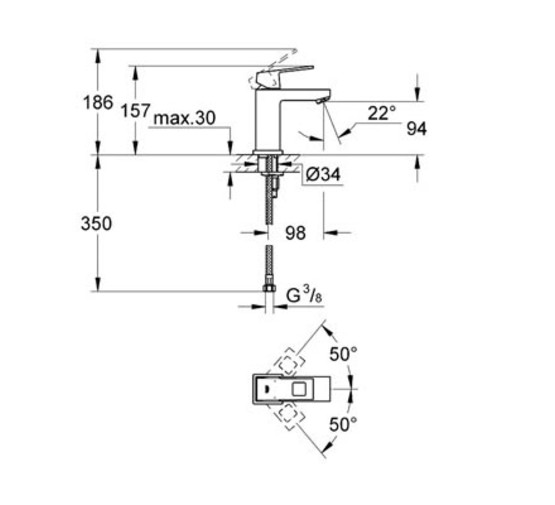 Смеситель для раковины Grohe Eurocube  23132000