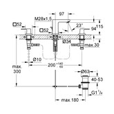 Смеситель для раковины Grohe Eurocube  20351000 на 3 отверстия