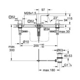 Смеситель для раковины Grohe Eurocube  20351000 на 3 отверстия