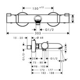 Смеситель термостатический для ванны Hansgrohe Ecostat Comfort 13114000