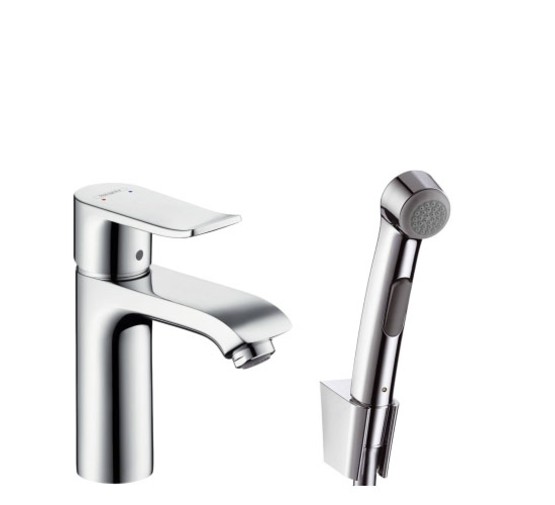 Смеситель для раковины с гигиеническим душем Hansgrohe Metris 31285000