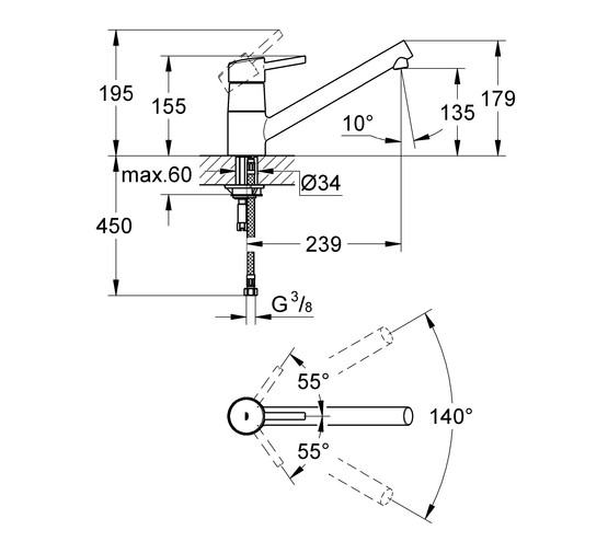 Смеситель для кухни Grohe Concetto 32659001