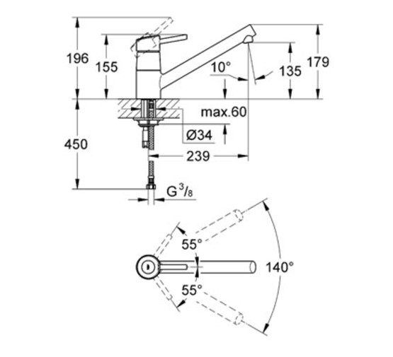 Смеситель для кухни Grohe Concetto 32659001