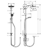 Душевая система HANSGROHE Crometta S 240 1jet Showerpipe Reno 27270000