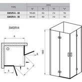 Душевой угол Ravak Smartline SMSRV4 - 80 хром + стекло Транспарент