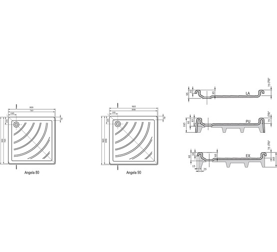 Душевой поддон Ravak Kaskada Angela EX 800x800