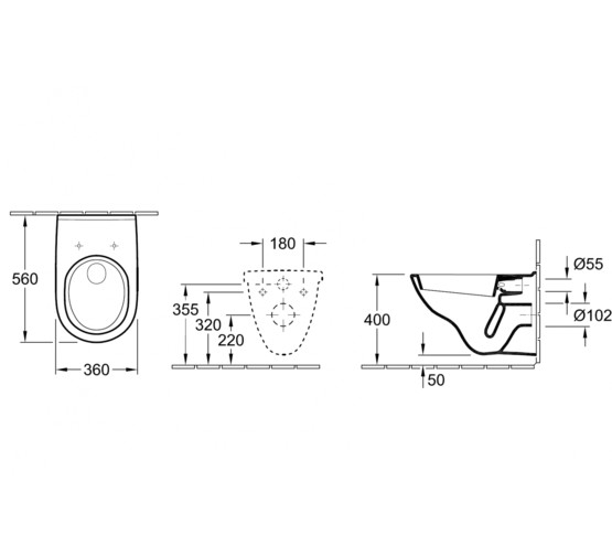 Унитаз подвесной Villeroy & Boch O'Novo 5660 H101 alrin  микролифт