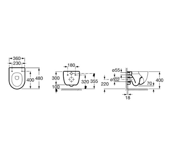 Унитаз подвесной Roca Meridian Compact 346248000 дюропласт микролифт