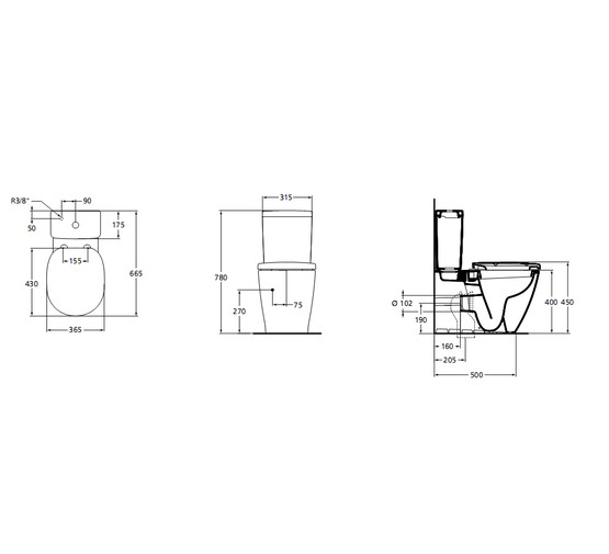 Унитаз компакт Ideal Standart Connect Cube E803601 дюропласт микролифт