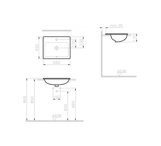 Раковина накладная Vitra S20 55 см.