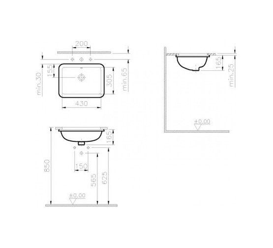 Раковина встраиваемая Vitra S20 43 см.