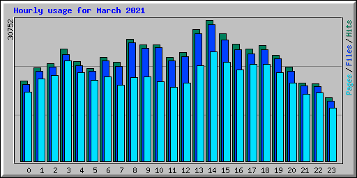 Hourly usage for March 2021