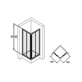 Душевой угол Huppe X1 900x900, квадратный хром + прозрачное стекло