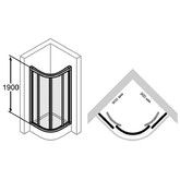 Душевой угол Huppe X1 900x900,полукруглый  хром + прозрачное стекло